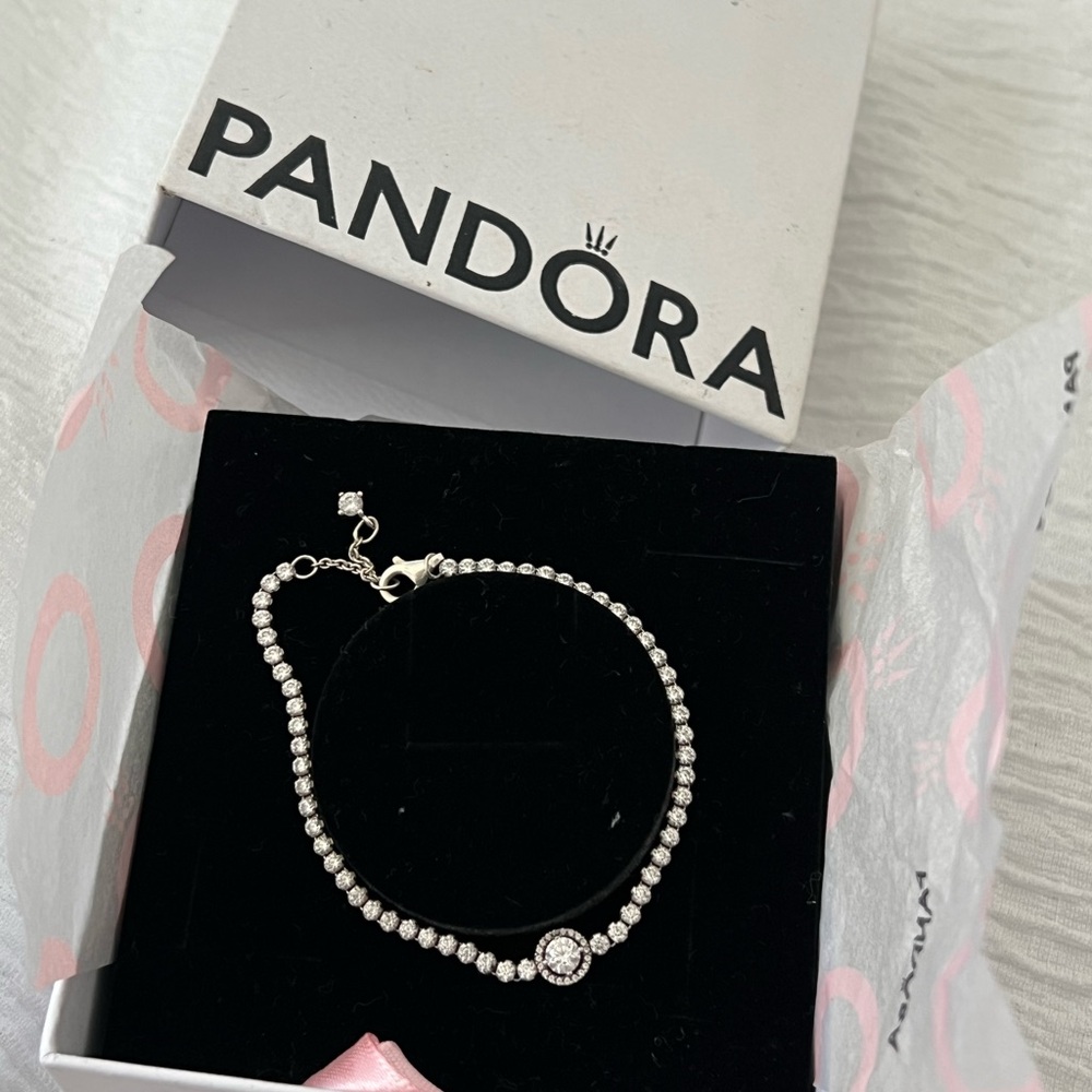Pandora Silver Bracelet with Sparkling Accents